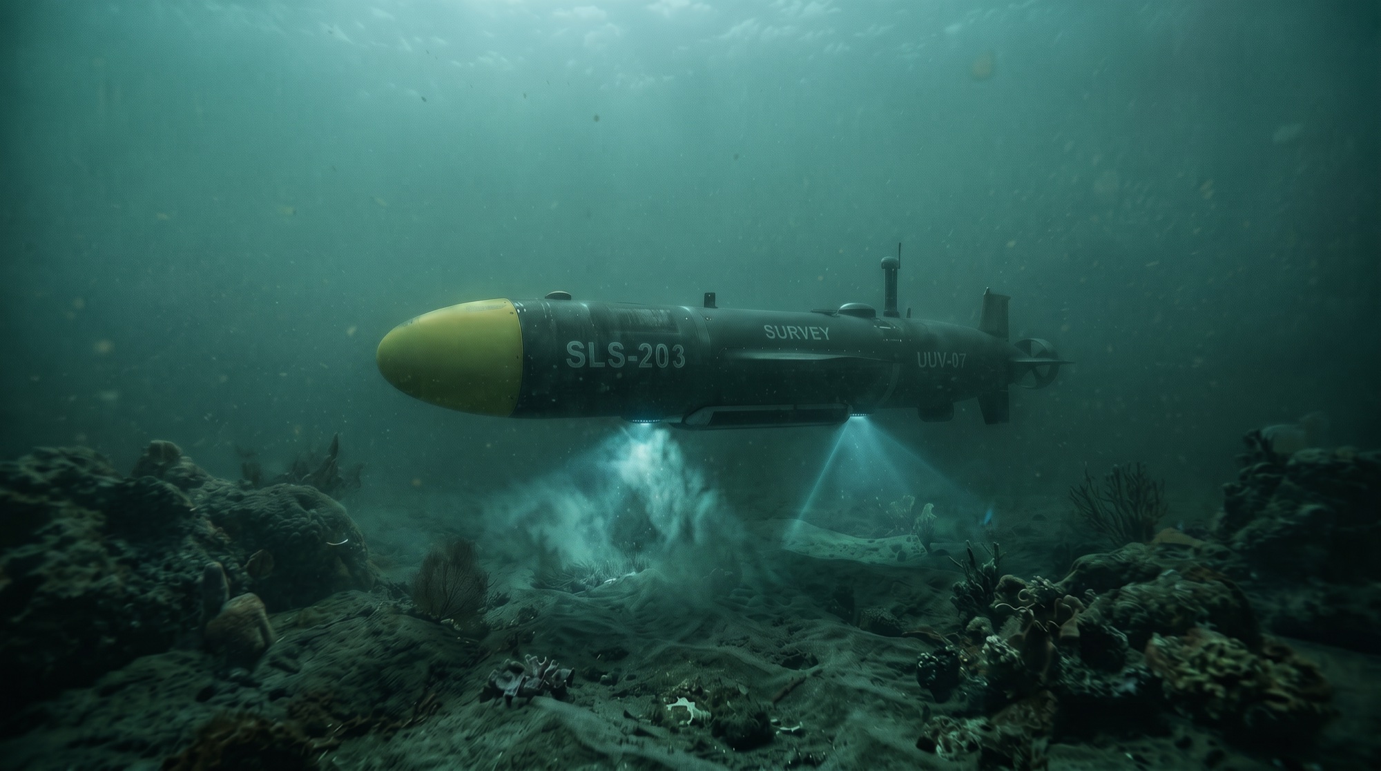Sounder survey UUV beneath the surface of a Pacific Northwest sound